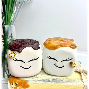 TWO 2 Faux Marshmallow Buddies Spring Summer Bee Edition Honey| Tiered Tray Dec